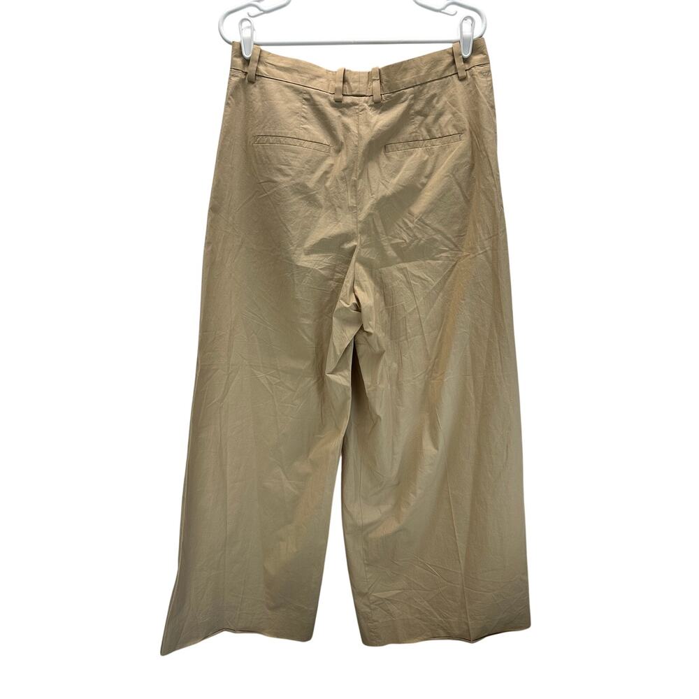 COS Asymmetric Wrap Trousers Beige 100% Pima Cotton Wide Legs 10 - Picture 4 of 12
